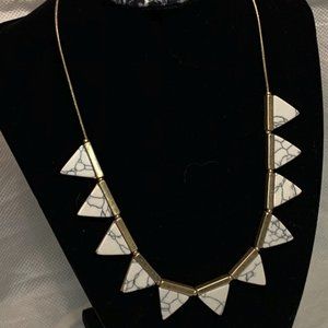 Universal Thread Gold Necklace with White Triangle Accents